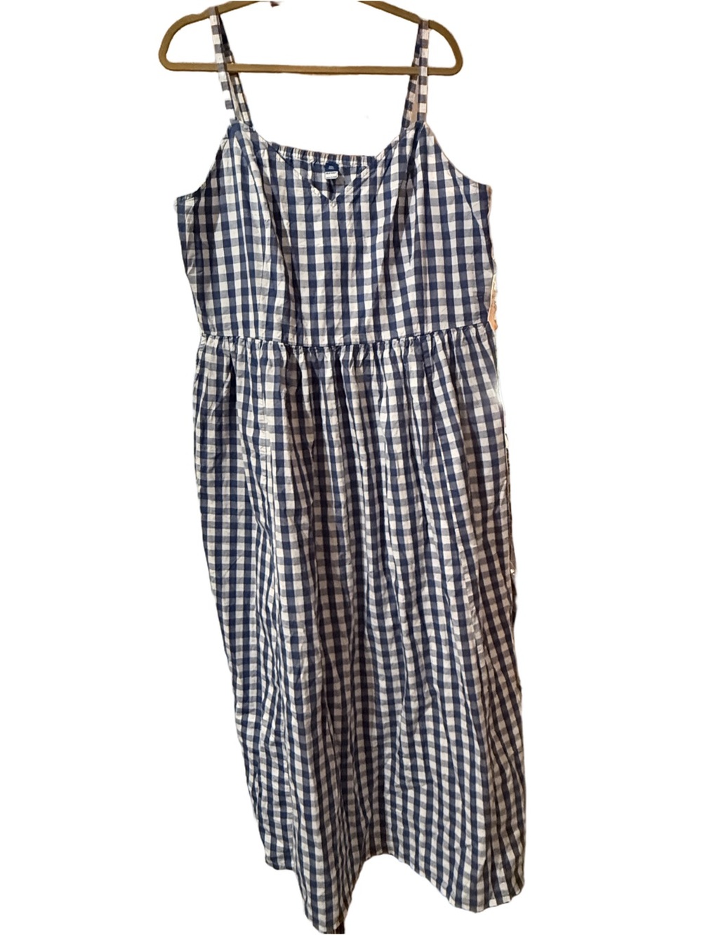 NWT  Old Navy Plus Size Gingham Spaghetti-Strap Maxi Dress  XXL 🤍💙🤍BC BAG 08 - Picture 4 of 6